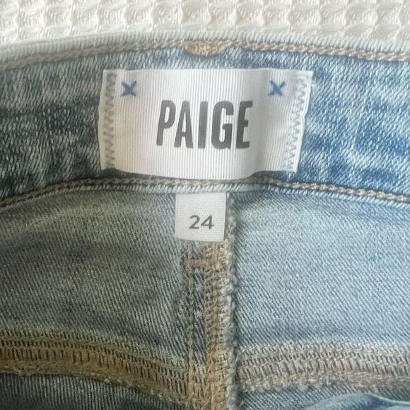 PAIGE Women's Hoxton Straight Light Wash Fray Hem Ankle Jeans Size 24 - Picture 13 of 14